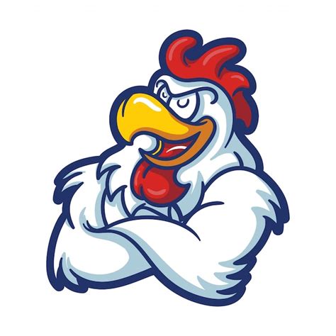 Premium Vector Chicken Mascot Logo Cartoon Style