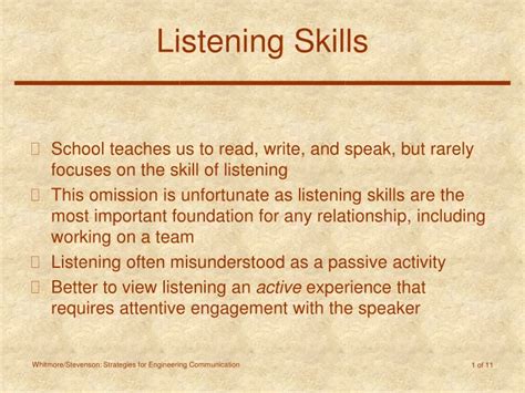 Ppt Listening Skills Powerpoint Presentation Free Download Id9721939