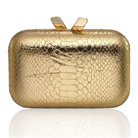 Margo Embossed Snake Lipstick Bag Kotur Gold Evening Bag