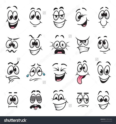 Cartoon Faces Expressions Vector Set 519012463