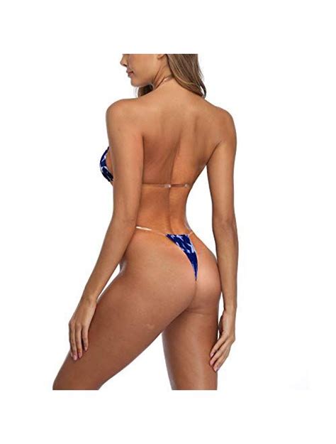 Buy Sherrylo Thong Tanning Bikini Clear Straps Cheeky Brazilian Micro