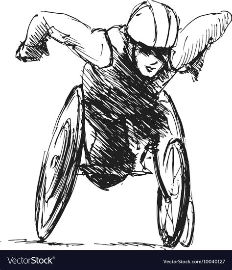 Hand Sketch Athletes In Wheelchair Royalty Free Vector Image