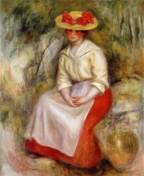 Gabrielle In A Straw Hat 1900 Pierre Auguste Renoir