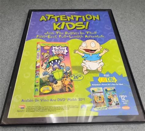 THE RUGRATS MOVIE Vhs Dvd Nickelodeon Print Ad 1999 Framed 8 5x11 19