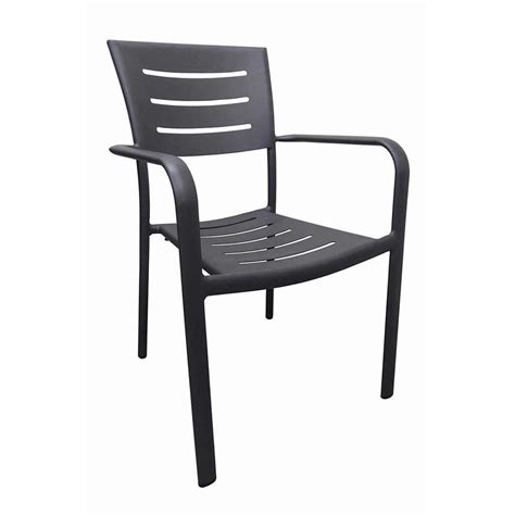 The dining chair is a stylish and low profile. Robert Aluminium Outdoor Chair Dining Chairs Stackable Grey