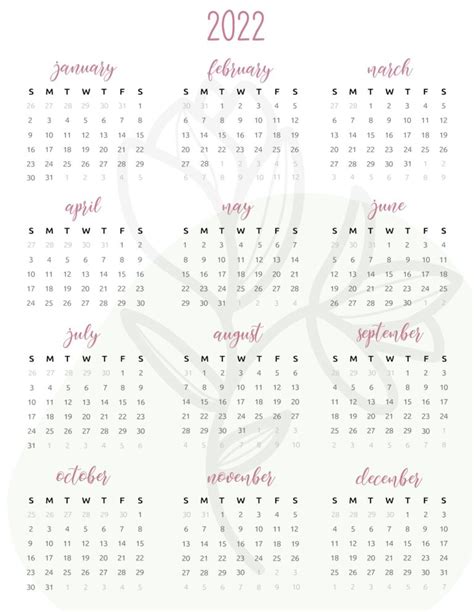 Free Downloadable 2022 Calendar Ffopcorp