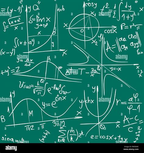 Vector illustration of seamless math and geometry background Stock