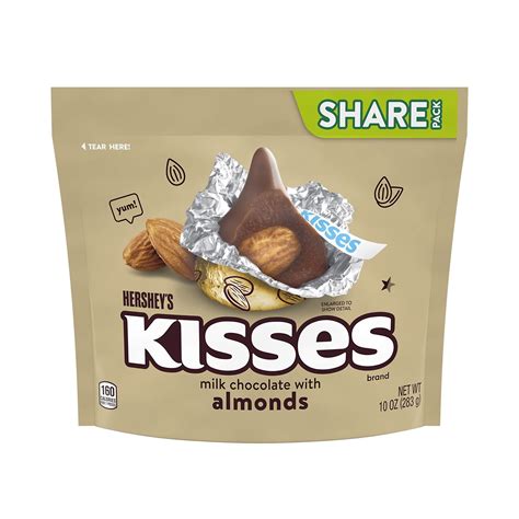 Buy HERSHEY S KISSES Milk Chocolate And Almond Candy Share Size Oz Share Bag Online At