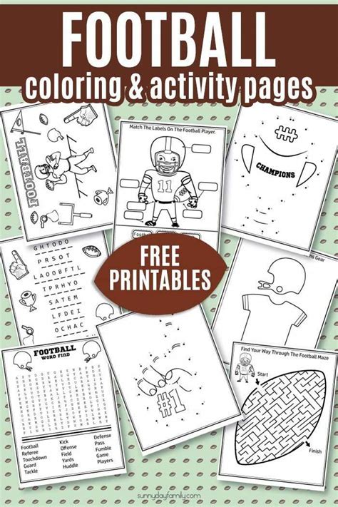 Free Football Activity Pack For Kids Super Cute Football Coloring