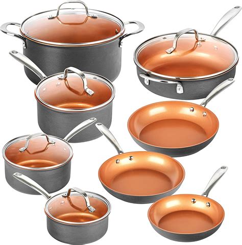 Amazon Com Gotham Steel Pro Pots And Pans Set Nonstick Piece Hard Anodized Kitchen Cookware