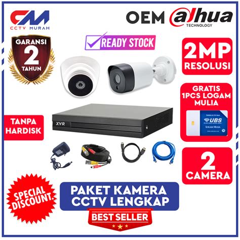 Jual Paket Lengkap Camera 2 Channel CCTV Oem Dahua DVR XVR 4 Channel