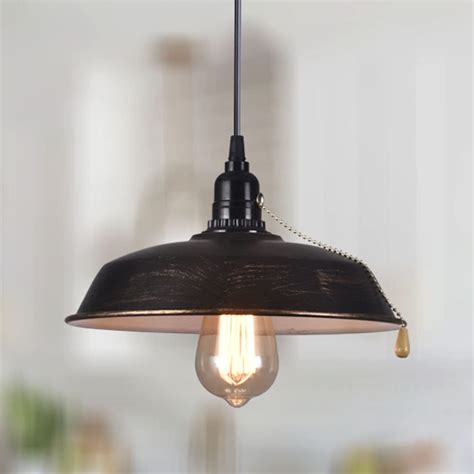 Buy Industrial Oil Rubbed Bronze Hanging Pendant Light Pull Chain On