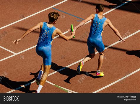 Male Relay Race Image And Photo Free Trial Bigstock