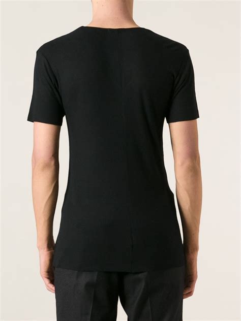 Lyst Unconditional Ribbed V Neck T Shirt In Black For Men