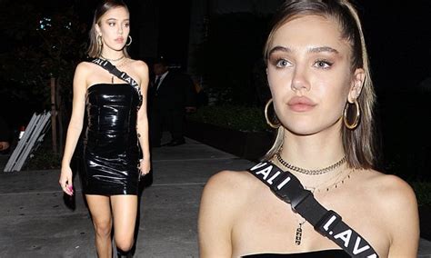 Delilah Hamlin Shows Off Her Model Creds In A Black Vinyl Mini Dress