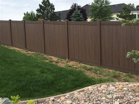 Dark Walnut Privacy Fence Wood Grain Vinyl Fence Fencing