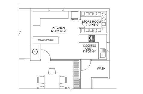Ideal Kitchen Layout Cad Drawing Download File Cadbull