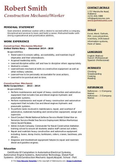Army Mechanic Resume Examples In 2021 Teacher Resume Template