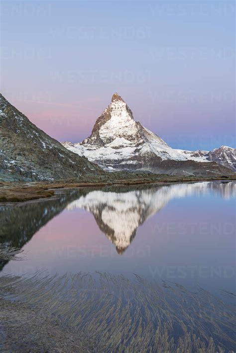Matterhorn Reflected In Riffelsee Lake At Dawn Gornergrat Zermatt