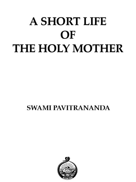 A Short Life Of Holy Mother Pdf Sarada Devi Ramakrishna