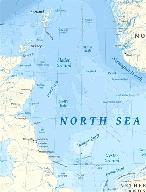 Where Is The North Sea Located On A World Map United States Map