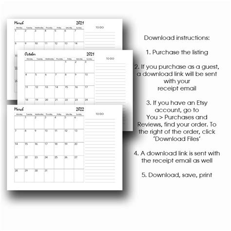 2022 A3 Desk Calendar Printable 2022 Planner Insert A4 A5 Etsy