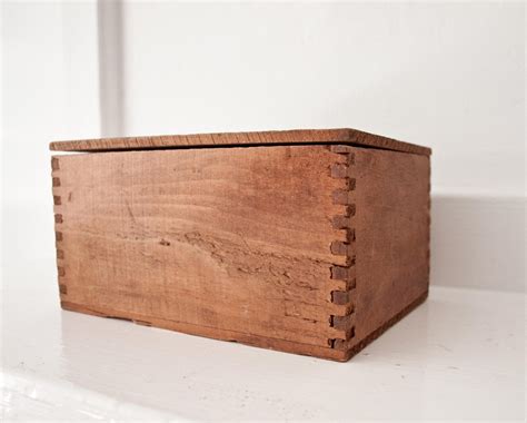 Antique Wooden Box Handmade Primitive Construction By Artinboxes