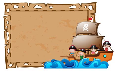 Border Template With Kids As Pirates 369036 Vector Art At Vecteezy