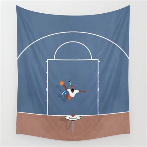 Slam Dunk Basketball Court From Above Wall Tapestry By From Above