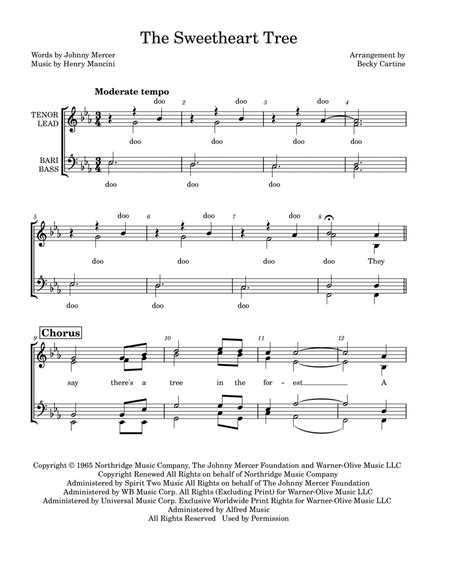 The Sweetheart Tree By Henry Mancini Ssaa Digital Sheet Music Sheet Music Plus