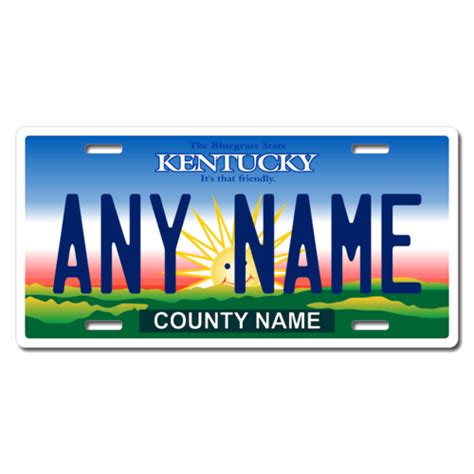 Personalized Kentucky License Plate for Bicycles, Kid's Bikes, Carts