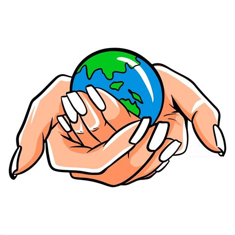 Manos Sosteniendo Planeta Tierra Icono De Estilo De Dibujos Animados
