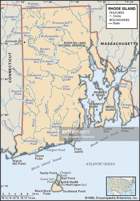 Physical Map Of Rhode Island Physical Map Of The State Of