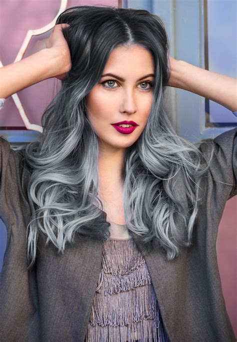 Shades Of Grey Smokey Grey Ombré Schwarz Graue Haare Haarfarben