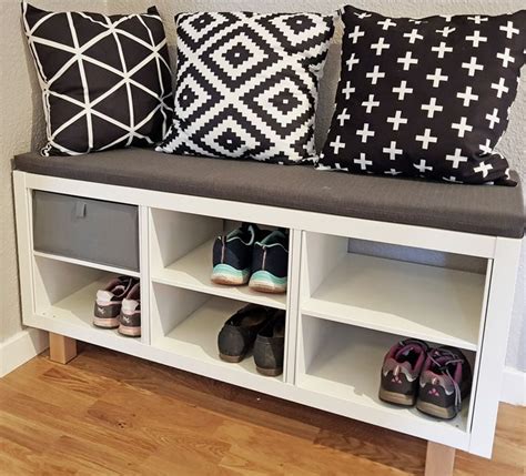 Aufbewahrunsgsmöbel sind ein essentieller bestandteil jeder wohnung. Kallax Sitzbank und Schuhregal im Scandi Style | Ikea kallax regal, Ikea diy, New swedish design