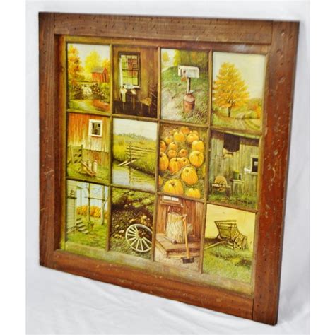 I loved the size and the irregular/deckled edge makes it look more like a scraping from a wall than a well executed modern. Vintage Home Interior HOMCO 12 Panel Rustic Window Pane ...
