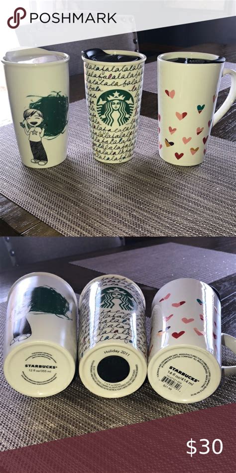Starbucks Ceramic Travel Mugs Set Of 3 Mugs Starbucks Ceramics