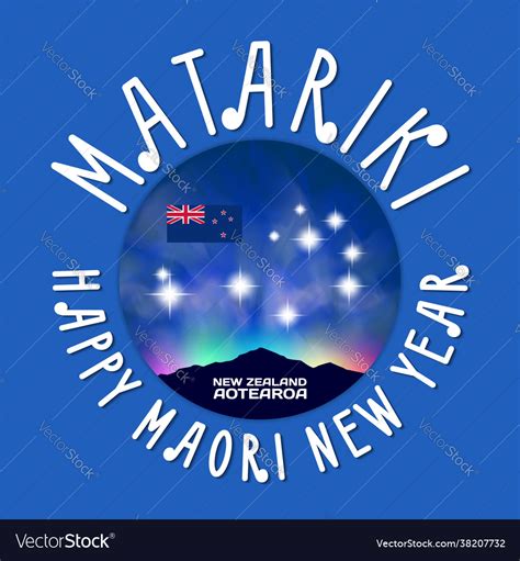 Happy Maori New Year Matariki Is Winter Holiday Vector Image