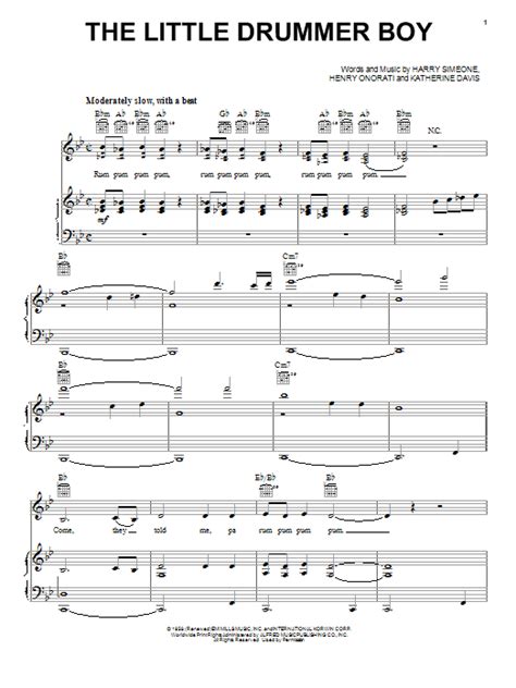 Little drummer boy was originally titled carol of the drum. The Little Drummer Boy | Sheet Music Direct