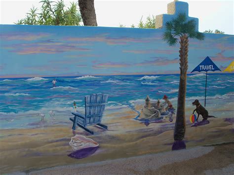 Outdoor Pool Wall Ocean Mural Beach Wall Murals Backyard Fences Diy
