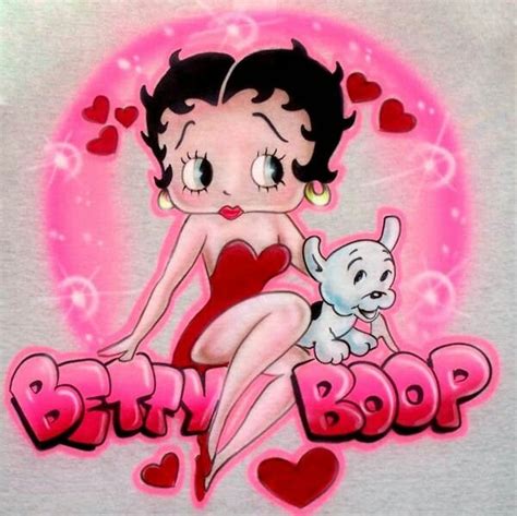 Betty Boop And Pudgy Airbrush Hearts Logo Betty Boop Art Betty