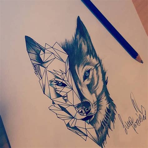 Wolf Geometric Tattoo By Camaia69 On Deviantart Geometric Wolf Tattoo