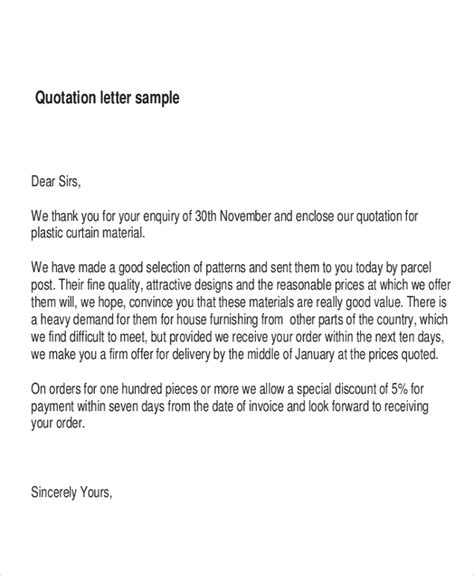 A quotation letter, when put simply, is a letter that is written for the purpose of indicating the price of a product or. Cover Letter For Sending Quotation Price , Quotation Cover ...