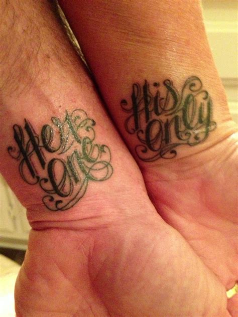 Husband And Wife Tattoos Her One His Only Wife Tattoo Cute