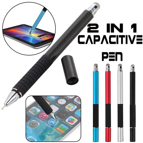 2 In 1 Multifunction Point Round Thin Touch Screen Pen Stylus Pen For