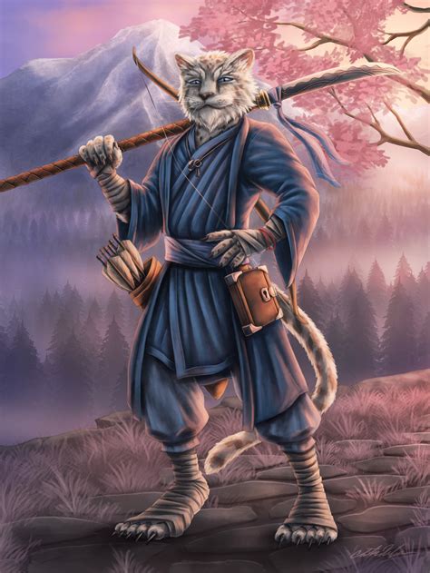Artstation Fantasy Dandd Character Illustration Fang The Tabaxi Monk
