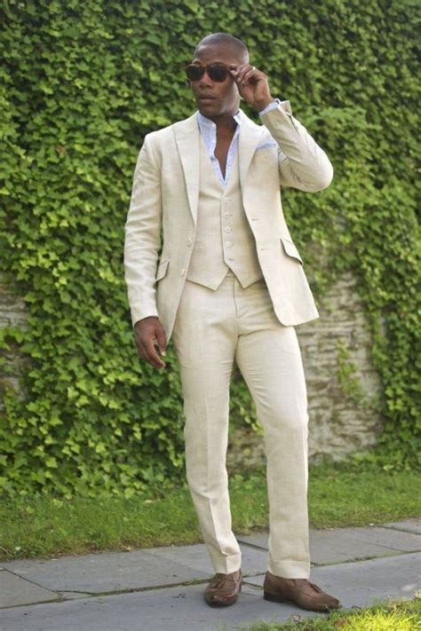 Men Suits Beige 3 Piece Formal Fashion Slim Fit Elegant Etsy In 2021