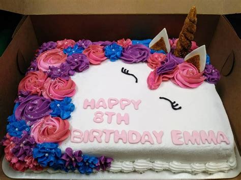 The idea for this rainbow unicorn cake cake came to me when i saw some of the cutest unicorn valentine's day boxes. Unicorn, 1/4 sheet cake | Unicorn birthday cake, Birthday ...