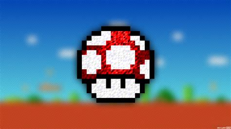 Super Mario Mushroom Power Up Poster Pixel Art Trixel Super Mario