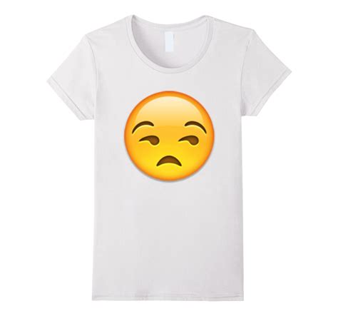 Emoji T Shirt Unamused Face Female Medium White T Shirt Funny Tshirts Mens Tops